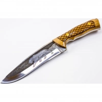 Нож Сафари-2, Кизляр СТО, сталь 65х13, резной купить в Туле